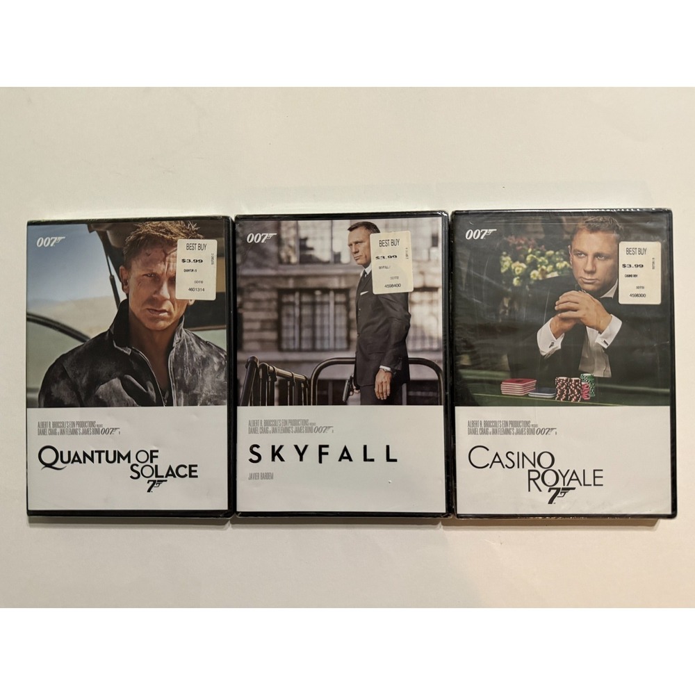 Casino‎ Royale Skyfall 007 Quantum James Bond DVD Movie (LOT OF 3) Daniel Craig